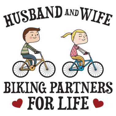 Motiv Ehemann und Frau, die Partner für das Leben-Geschenk radfahren