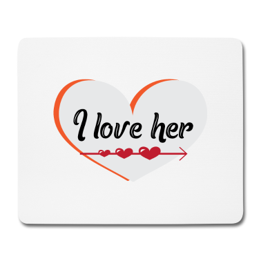 Geschenk für Ehemann Mousepad - Ich liebe sie Herz Geschenk für Partner Ehemann
