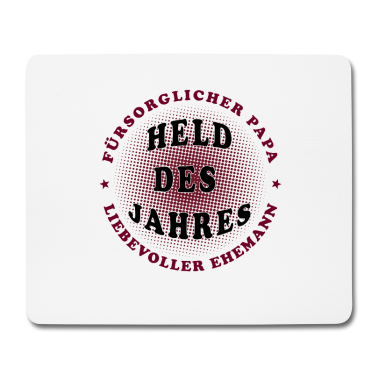 Geschenk für Ehemann Mousepad - Papa und Ehemann - Held des Jahres