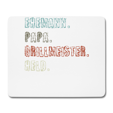 Geschenk für Ehemann Mousepad - Ehemann Papa Grillmeister Held