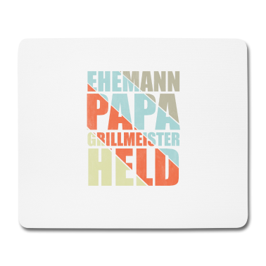 Geschenk für Ehemann Mousepad - Ehemann Papa Grillmeister Held