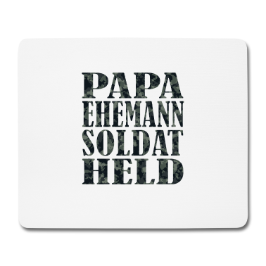 Geschenk für Ehemann Mousepad - PAPA EHEMANN SOLDAT HELD