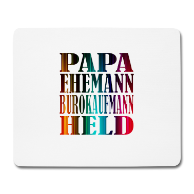 Geschenk für Ehemann Mousepad - PAPA EHEMANN Bürokaufmann HELD