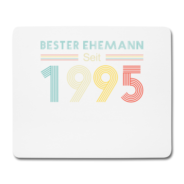 Geschenk für Ehemann Mousepad - Bester Ehemann Seit 1995 25. Hochzeitstag Silberne