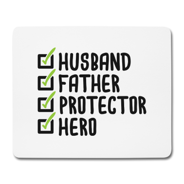 Geschenk für Ehemann Mousepad - Ehemann Vater Beschützer Held Geschenk für Vatertag