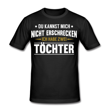 Geburtstagsgeschenk Vater T-Shirt - Papa Geburtstagsgeschenk Habe zwei Toechter Vater