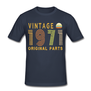 Geburtstagsgeschenk Vater T-Shirt - Jahrgang 1971 original Teile, 50. Geburtstagsgeschenk