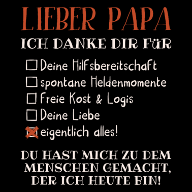 Motiv Lieber Papa ich danke dir Vatertag Vater der beste