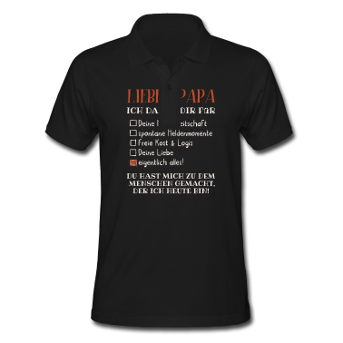 Geburtstagsgeschenk Vater Poloshirt - Lieber Papa ich danke dir Vatertag Vater der beste