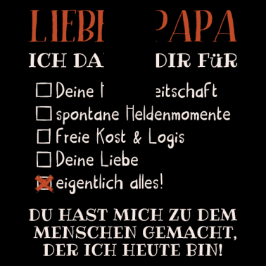Motiv Lieber Papa ich danke dir Vatertag Vater der beste