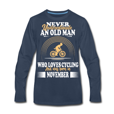 Geburtstagsgeschenk Vater Langarmshirt - Papa Opa Mann Fahrrad Bike Geburtstag November