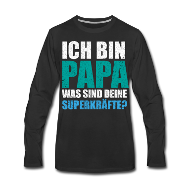 Geburtstagsgeschenk Vater Langarmshirt - Papa Superkraft Lustig Vatertag Vater Spruch witz