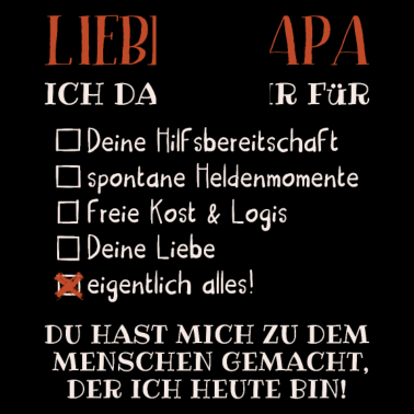 Motiv Lieber Papa ich danke dir Vatertag Vater der beste