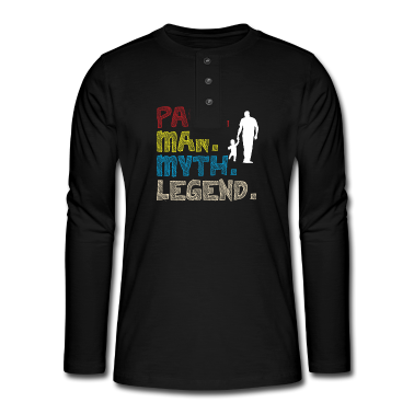 Geburtstagsgeschenk Vater Langarmshirt - Papa Man Myth Legend Papa mit Kind