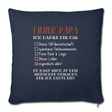 Geburtstagsgeschenk Vater Kissenbezug - Lieber Papa ich danke dir Vatertag Vater der beste