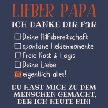 Motiv Lieber Papa ich danke dir Vatertag Vater der beste