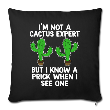 Geburtstagsgeschenk Vater Kissenbezug - Ehrfürchtiger sachverständiger T-Shirt Entwurf CACTUS EXPERT