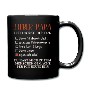 Geburtstagsgeschenk Vater Tasse - Lieber Papa ich danke dir Vatertag Vater der beste