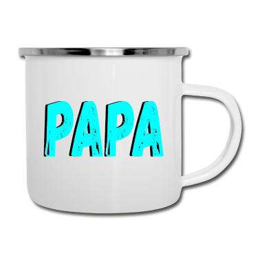 Geburtstagsgeschenk Vater Emaille Tasse - PAPA VATER GESCHENK VATERTAG GEBURTSTAGSGESCHENKE