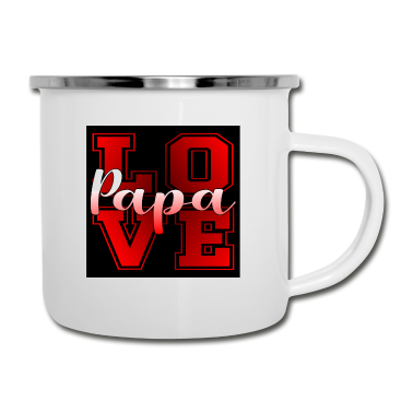 Geburtstagsgeschenk Vater Emaille Tasse - PAPA LOVE VATERTAG GEBURTSTAGSGESCHENKE VATER