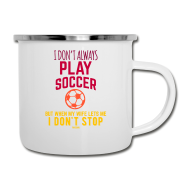 Geburtstagsgeschenk Vater Emaille Tasse - Fußball Vater Geburtstagsgeschenk Ehemann