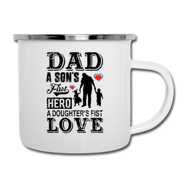 Geburtstagsgeschenk Vater Emaille Tasse - Vater ein Sohn Familie Jubiläum Geburtstagsgeschenk