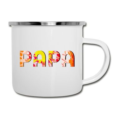 Geburtstagsgeschenk Vater Emaille Tasse - PAPA VATER GEBURTSTAGSGESCHENKE VATERTAG BATIK