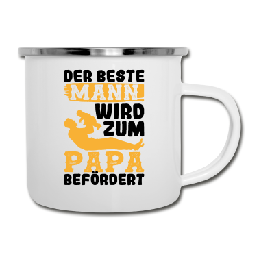 Geburtstagsgeschenk Vater Emaille Tasse - Mann wird zum Papa befördert Vater Loading Ich
