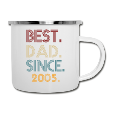 Geburtstagsgeschenk Vater Emaille Tasse - Bester Vater seit 2005, 16. Geburtstagsgeschenk