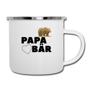 Geburtstagsgeschenk Vater Emaille Tasse - Papa Bär Baer Stolzer Papa Vater Familie