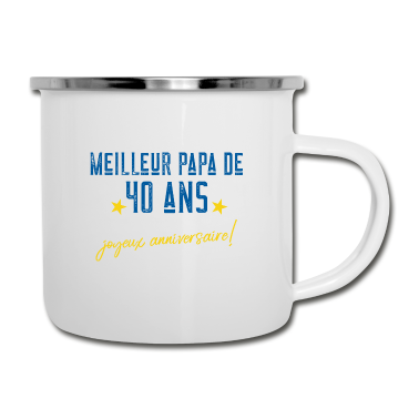 Geburtstagsgeschenk Vater Emaille Tasse - Bester Vater 40 Jahre Geburtstagsgeschenk T-Shirt