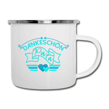 Geburtstagsgeschenk Vater Emaille Tasse - DANKESCHÖN PAPA DANKE VATERTAG VATER SPRÜCHE