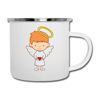 Geburtstagsgeschenk Vater Emaille Tasse - Schutzengel - Geburtstagsgeschenk