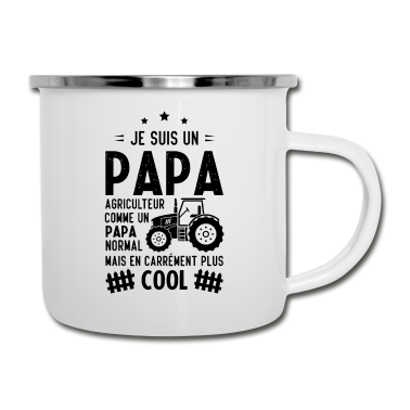 Geburtstagsgeschenk Vater Emaille Tasse - Ich bin ein Vater Vater Landwirt Geschenk Vater