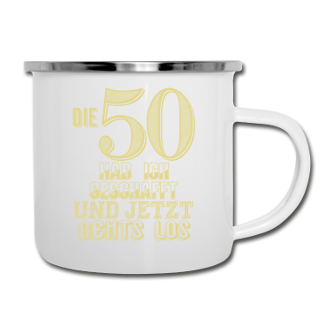 Geburtstagsgeschenk Vater Emaille Tasse - Geburtstagsgeschenk zum 50. Geburtstag