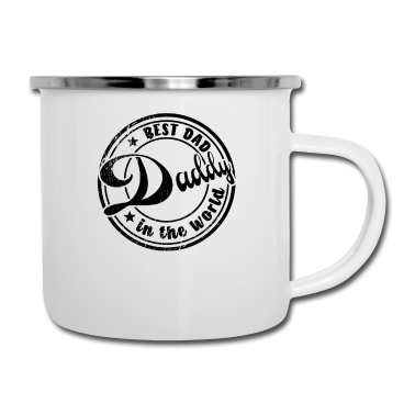 Geburtstagsgeschenk Vater Emaille Tasse - Herren Vintage Bester Papa Der Welt Retro Vatertag