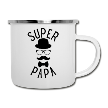 Geburtstagsgeschenk Vater Emaille Tasse - Super Vater Vater-Vater Geschenk