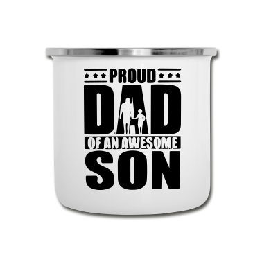 Geburtstagsgeschenk Vater Emaille Tasse - Vater Sohn Stolzer Vater Vater Vatertagsgeschenk