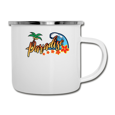 Geburtstagsgeschenk Vater Emaille Tasse - Paradise Beach Resort