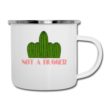 Geburtstagsgeschenk Vater Emaille Tasse - Geburtstagsgeschenk Keine Klette. Nicht Kuscheln