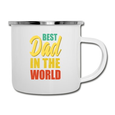 Geburtstagsgeschenk Vater Emaille Tasse - Bester Vater der Welt - Größter Vater