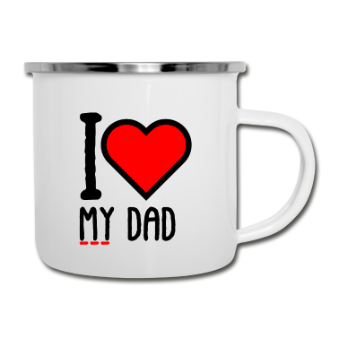 Geburtstagsgeschenk Vater Emaille Tasse - Ich liebe meinen Vater, den besten Vater der Welt <