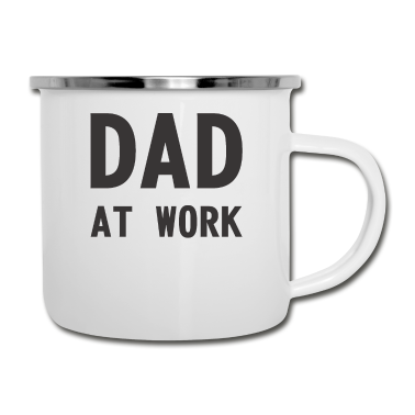Geburtstagsgeschenk Vater Emaille Tasse - Vater bei der Arbeit