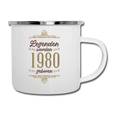 Geburtstagsgeschenk Vater Emaille Tasse - Geschenk 40. Geburtstag - Legenden 1980er Jahre