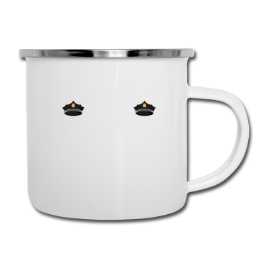 Geburtstagsgeschenk Vater Emaille Tasse - Bart Polizei Geschenk Geburtstagsgeschenk