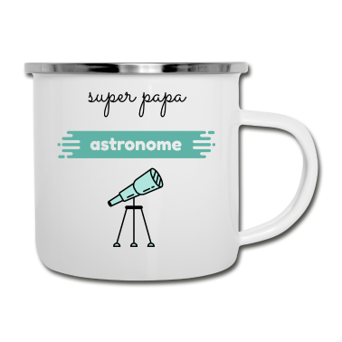 Geburtstagsgeschenk Vater Emaille Tasse - Super-Astronom-Papa, Geburtstagsgeschenk-Idee
