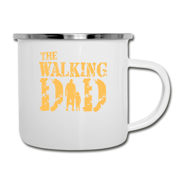Geburtstagsgeschenk Vater Emaille Tasse - The walking Dad Geburtstagsgeschenk