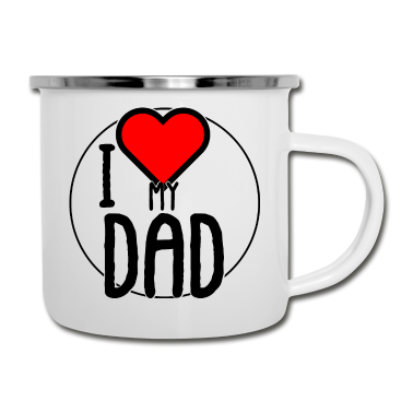 Geburtstagsgeschenk Vater Emaille Tasse - Ich liebe meinen Vater.