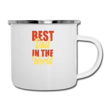 Geburtstagsgeschenk Vater Emaille Tasse - Bester Vater der Welt - Größter Vater