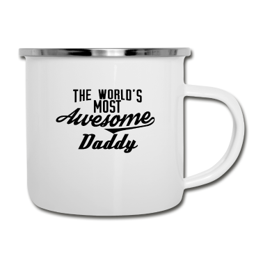 Geburtstagsgeschenk Vater Emaille Tasse - The world's most awesome Daddy - schwarz